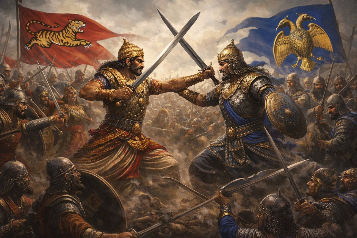Kochadaiyan22's tweet photo. #Cholas #RajadhirajaChola #Takkolam #Koppam #Rashtrakutas #WesternChalukyas
Even rival records praise Chola valor — Rashtrakuta dynasty at Takkolam and Western Chalukya dynasty on Rajadhiraja Chola I’s heroic death at Koppam. ⚔🔥 https://t.co/tWQeAkEYso