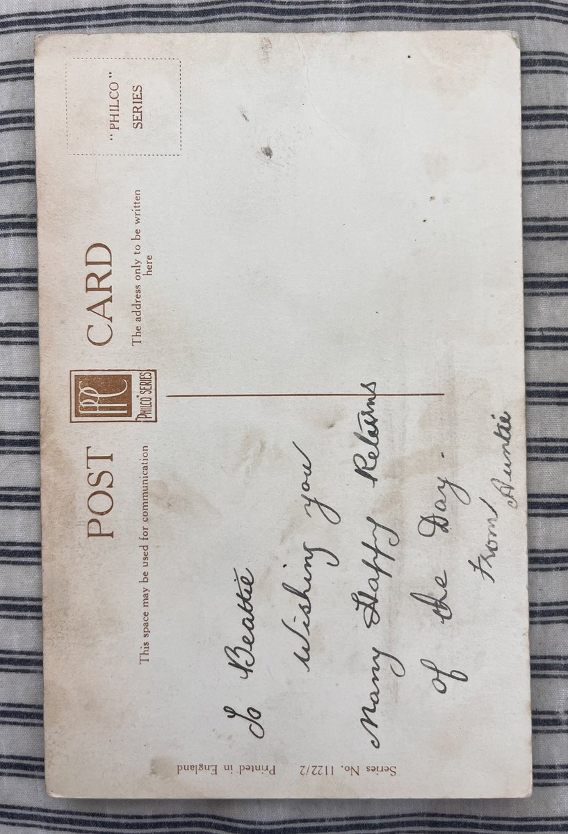 the back of this old birthday postcard i had gotten from a friend says on the back "wishing you many happy relations of the day, from Auntie" and i think that is an insane way to phrase that