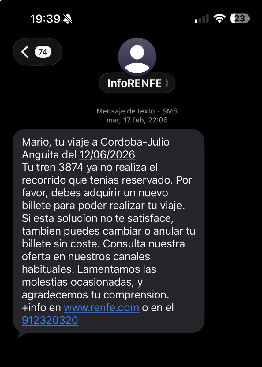 Keropo's tweet photo. @Inforenfe  compro en emero unos billetes a Córdoba.Decidis anular el trayecto. Me ofrecies anulacion o cambio SIn COSTE.Imposible telematicamente. Finalmente en estacion me negais el cambio por billete bcn-mad mad -cor (unica alternativa) al ser mayor importe. 🤬🚨@consumidores https://t.co/xtAU6AGxAu