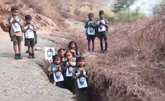 Video: Andhra Tribal Students Sit In Potholes In Unique Protest For Road To School ndtv.com/india-news/vid…