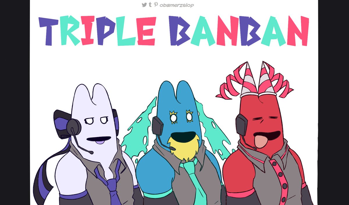 Obamerzslop's tweet image. TRIPLE BANBAN
#gartenofbanban #gobb #banban #gob #gobbfanart #banban #banbaleena #flumbo #triplebaka #YowaneHaku