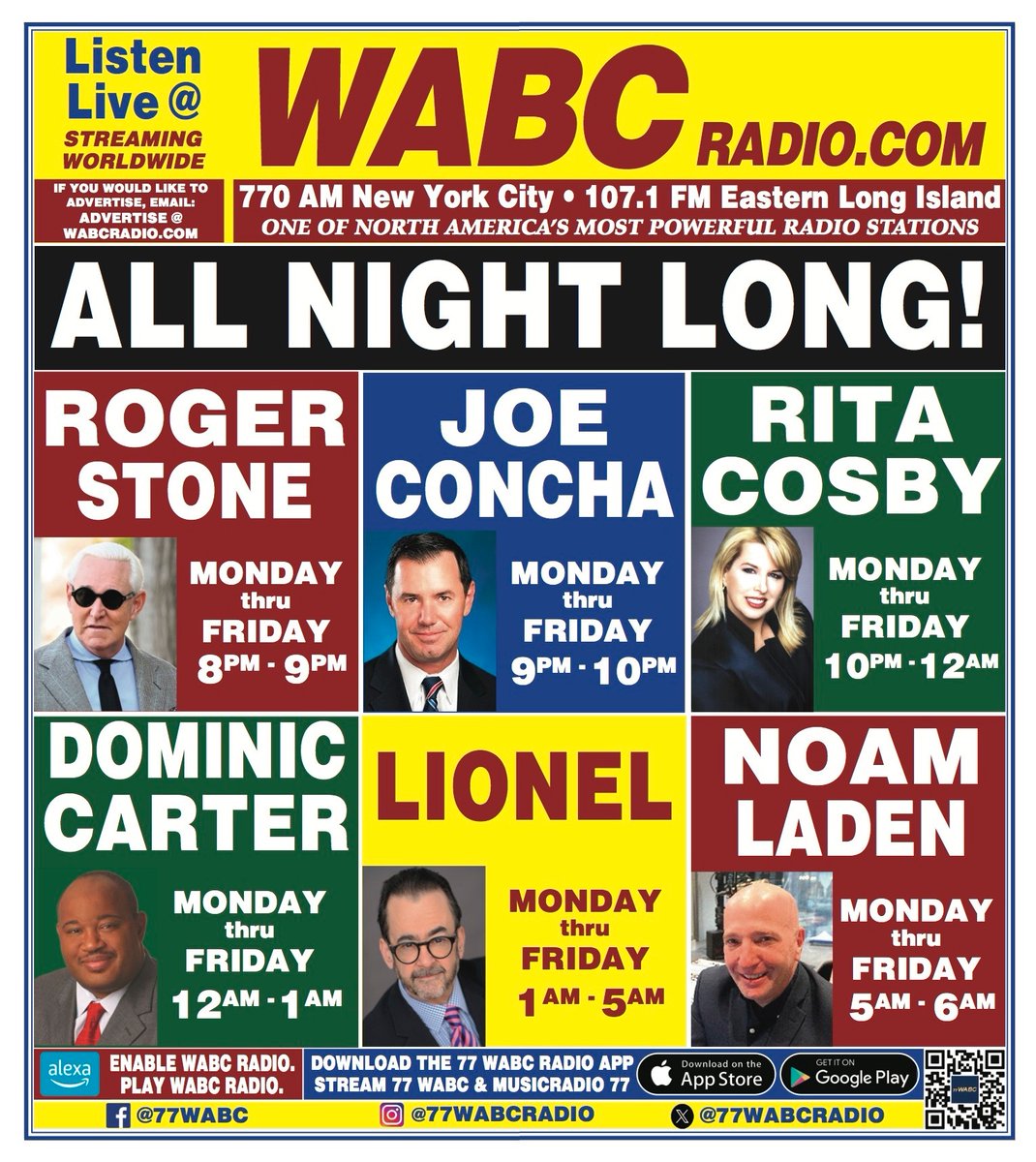 DominicTV's tweet photo. See you at MIDNIGHT tonight on 77 WABC Radio.
The Dominic Carter Show
📻 Weekdays 3–4 PM (ET)
🌙 Back live weeknights 12 AM – 1 AM
Taking your LIVE calls every show.
Join nationwide: https://t.co/JPPxN9agIC
Let’s go.
#DominicCarter #77WABC #TalkRadio #LiveRadio #MidnightShow #NYCRadio #PoliticalCommentary #CallInShow #newstalk