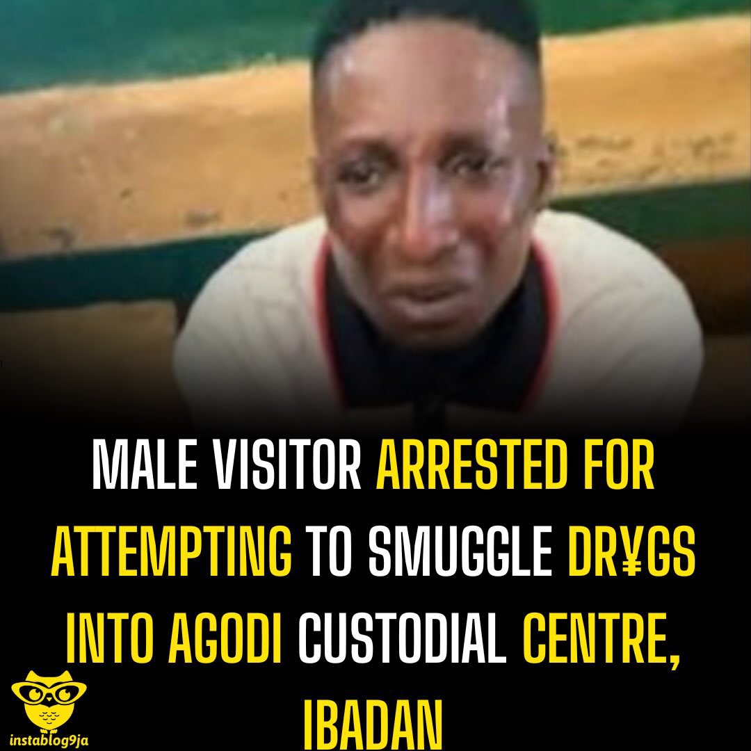 instablog9ja's tweet photo. Male Visitor Arrested for Attempting to Smuggle Dr¥gs into Agodi Custodial Centre, Ibadan 

A male visitor has been arrested for attempting to smuggle suspected h+rd dr¥gs into the Medium Security Custodial Centre, Agodi, Ibadan.

The Nigerian Correctional Service (NCoS), Oyo State Command, disclosed that the suspect was apprehended during routine security checks on visitors and their belongings at the facility’s entrance.

According to the Command’s Public Relations Officer, Mr. Olanrewaju Anjorin, the visitor, who claimed he was at the centre to see an inmate, concealed substances suspected to be Col+rado and h+mp inside cooked rice and pasta.

Preliminary findings reportedly exposed inconsistencies in his stated purpose for the visit, raising further suspicion of an attempt to b+at security.

The suspect has since been handed over to the National Drug Law Enforcement Agency (NDLEA) for further investigation and possible prosecution.