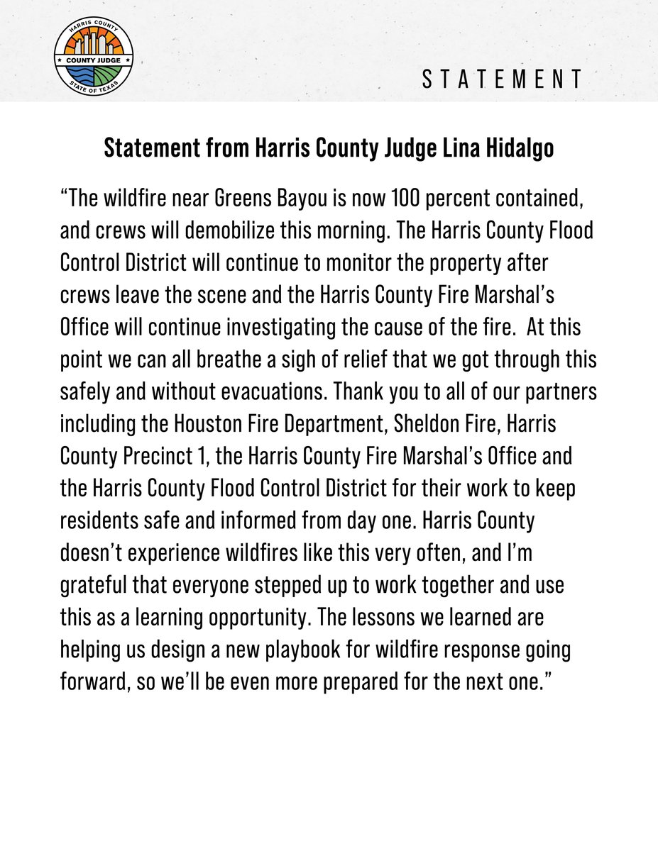 Office of Judge Lina Hidalgo tweet media