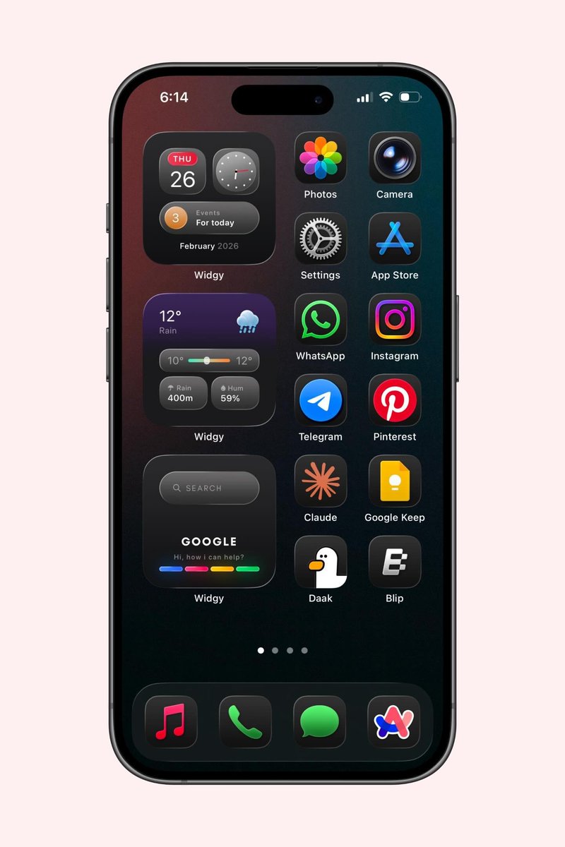 oneuios's tweet photo. Very satisfying iOS home screen setup🔥share your's 🤳 https://t.co/8uEPZTNL77