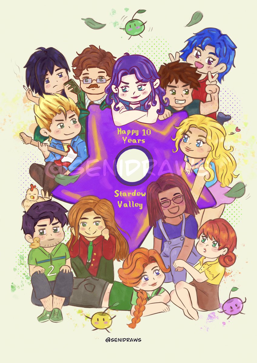 HAPPY 10 YEARS STARDEW VALLEY 🎊🍏🌿🌱💐🐚
#StardewValley #StardewValley10years #StardewValleyfanart