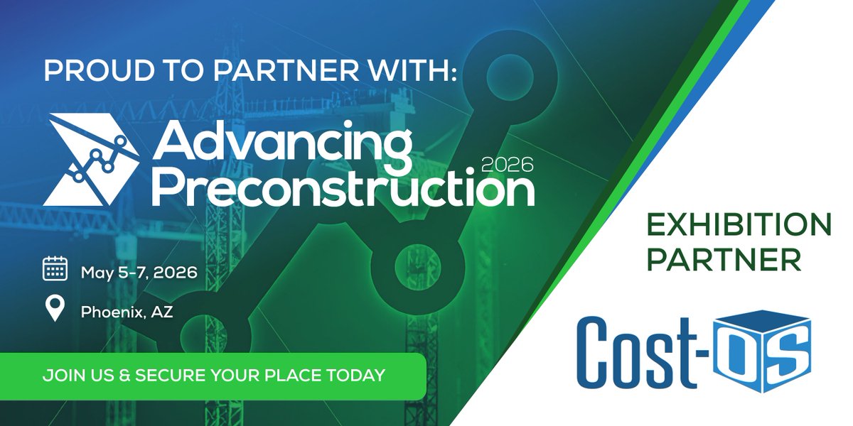 CostOSLLC's tweet photo. We’re excited to share that Cost-OS will be exhibiting at Advancing Preconstruction 2026 in Phoenix this May! Check out the full agenda/ event guide online at: https://t.co/JR0sRTrWmt

#AdvancingPreconstruction #Precon #Estimating https://t.co/KrAvM1ydqz