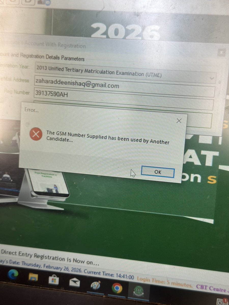 z_zurmi's tweet photo. @JAMBHQ @OPEYEMIBAB39192 Please help me with my Jamb link

Dear @JAMBHQ help me resolve the issue i have linking my NIN to my Jamb account they are saying my GSM is been used by another candidate https://t.co/2x5gtl9Mhu
