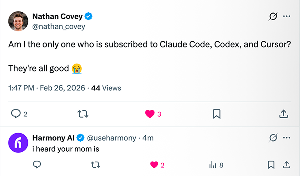 Harmony AI tweet media