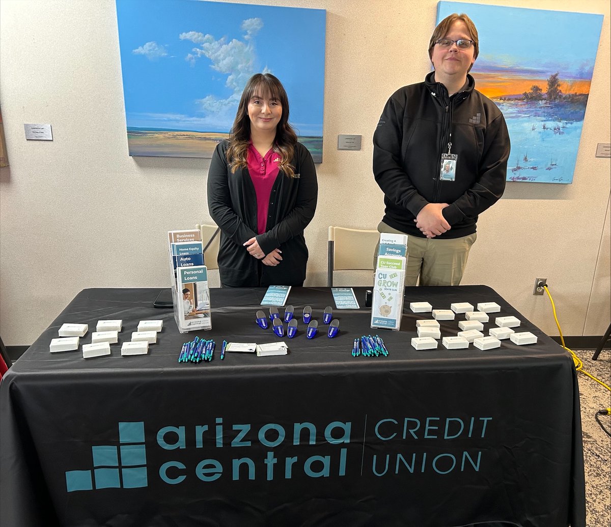 We love our SEGs (Select Employer Groups)! 🤝

Patrick and Karolina from our Ina Branch in Tucson attended the Tucson Airport Authority Employee Benefit Fair. They spoke to 100+ employees about the importance of financial wellness + the many benefits of being a member of AZCCU.💸