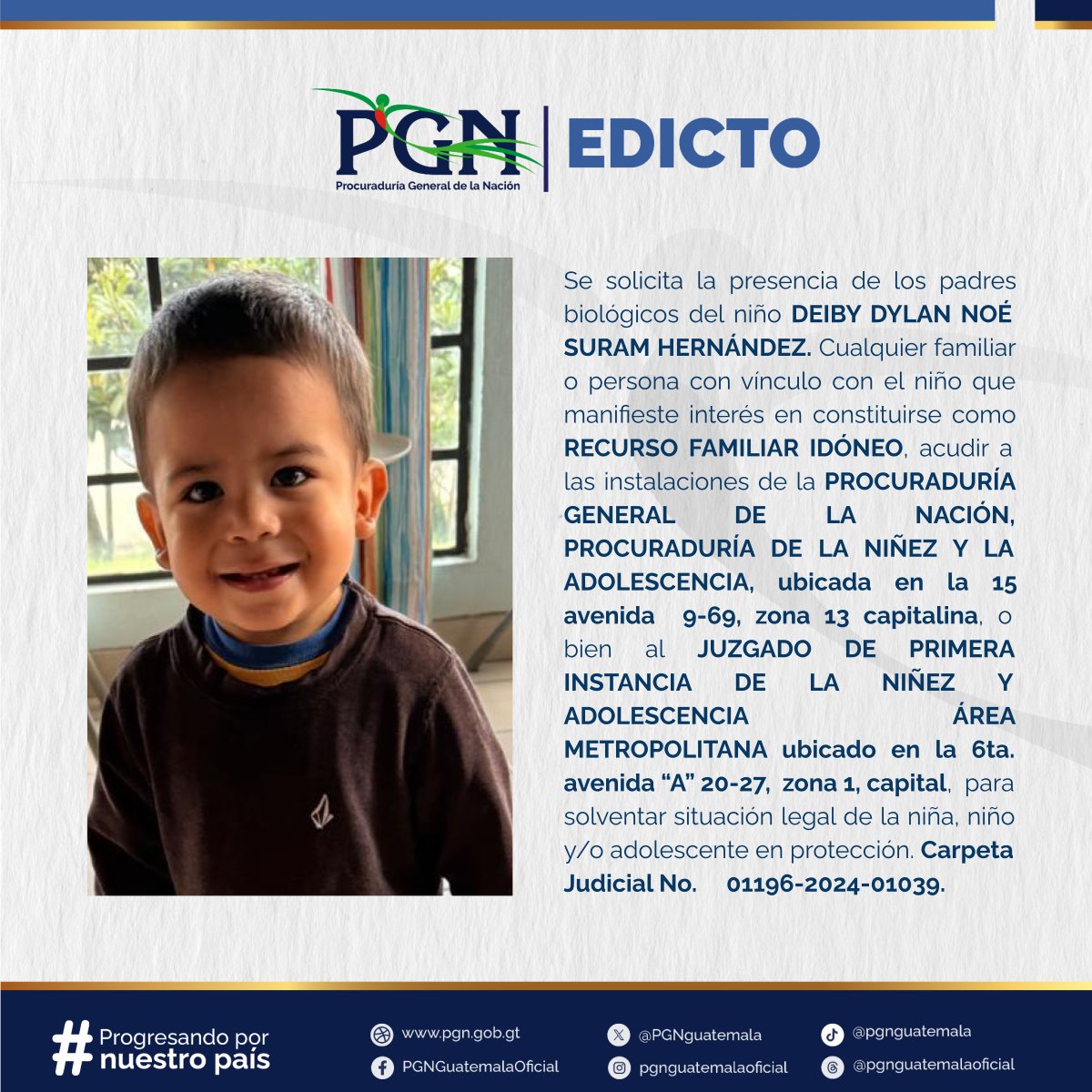 Tu ayuda es importante, comparte la imagen para encontrar un familiar. #Edicto #PGN
