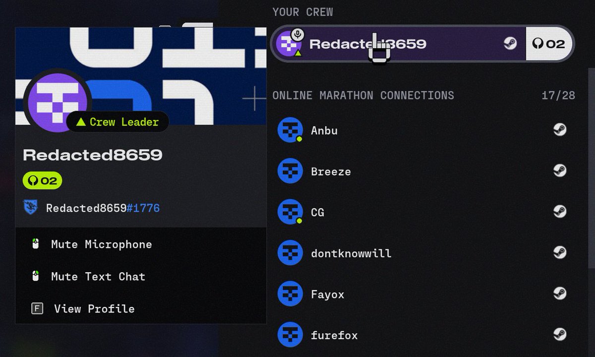 DeadraOCE's tweet photo. @A_dmg04 @DestinyTheGame @Destiny2Team 
Hey so i logged into the marathon server slam and its redacted my name and now applied to destiny 2 also. just a heads up chief https://t.co/qH6tCwGIpi