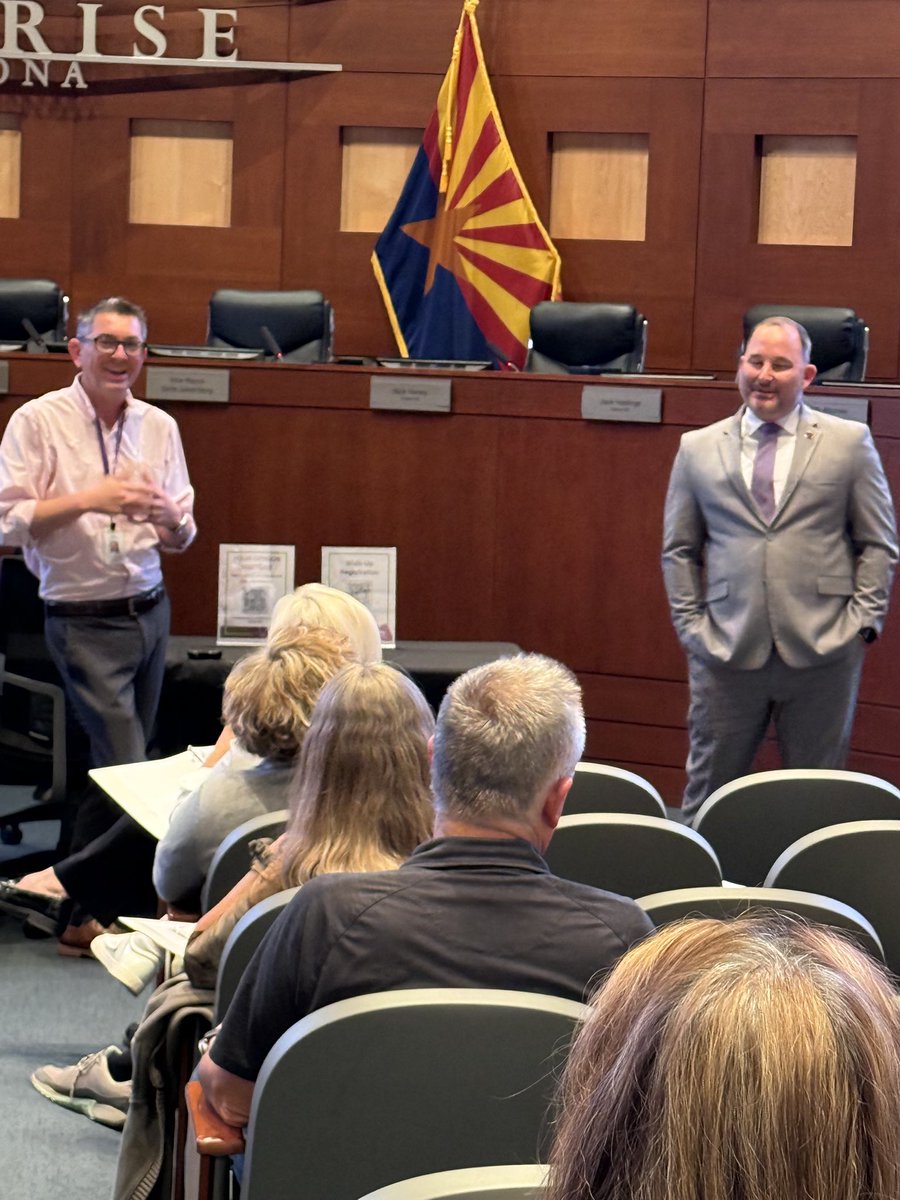 Melton_D4's tweet photo. Surprise City Academy is an 8-week course that offers residents a deep dive into our city government.

Earlier this week, @MayorSartor and I had the privilege of meeting with course attendees and sharing what we’ve learned during our first year in office. https://t.co/RNYo8Vh9x0