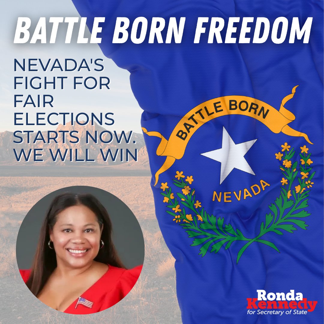 BATTLE BORN FREEDOM. 
Nevada's fight for fair elections starts now. We will win. Born in battle, we'll protect our freedom, one secure vote at a time.