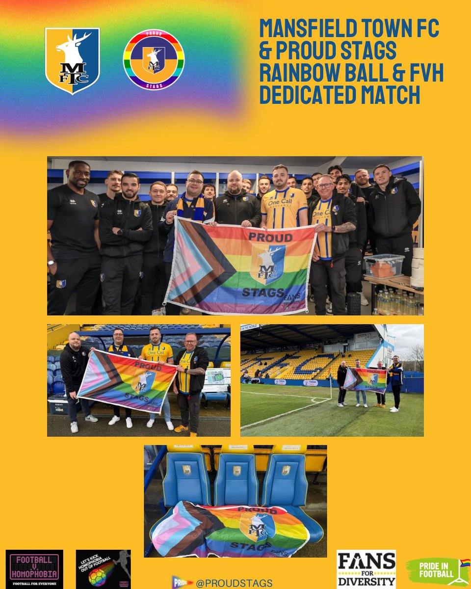 ProudStags's tweet image. 𝗥𝗮𝗶𝗻𝗯𝗼𝘄 𝗯𝗮𝗹𝗹 &amp;amp; 𝗙𝘃𝗛 𝗱𝗲𝗱𝗶𝗰𝗮𝘁𝗲𝗱 𝗺𝗮𝘁𝗰𝗵 | ⚽️🏳️‍🌈

What a honour it was to stand side by side with the players in solidarity with the LGBTQ+ community ahead of our rainbow ball &amp;amp; FvH match last Saturday!

Football is for everyone ⚽️🏳️‍🌈

#Stags 🦌💛💙