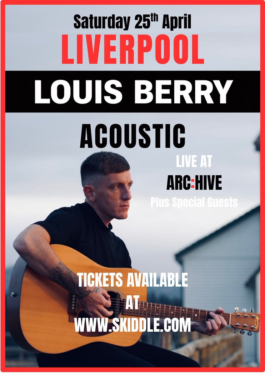 🚨ANNOUNCEMENT🚨
We Are Excited To Announce Our Very Own <a href="/louisberry/">LOUIS BERRY</a> Will Be Playing His First Ever #acoustic Show Here at ARC:HIVE Before He Fly's Out To The States To Do A US Tour 
Tickets Now On-Sale
skiddle.com/whats-on/Liver…