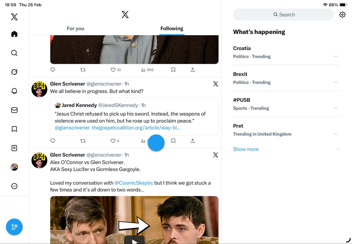 stecon99's tweet photo. Now X has a huge blue dot in the middle of the screen. As well as the changes to the feed I mentioned before. This may be the end of X for me. https://t.co/hQveqX1hkV