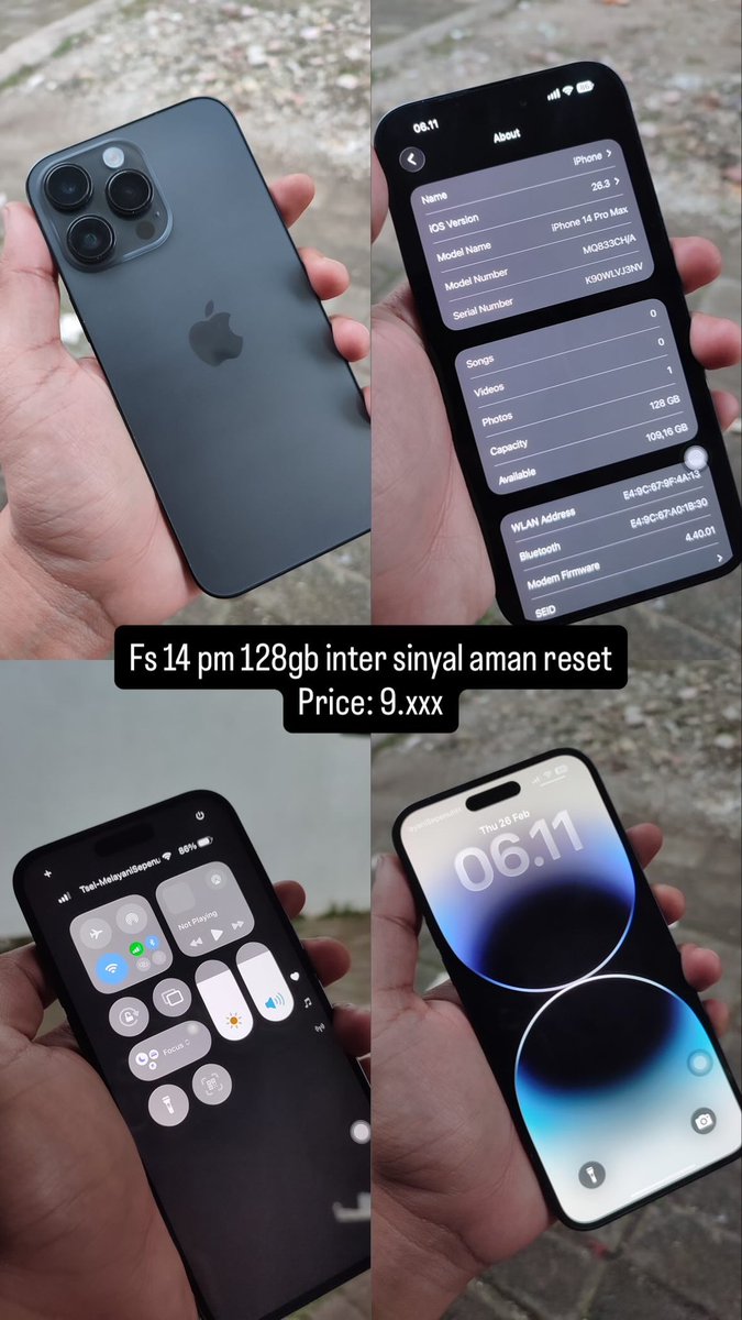 Arkand_'s tweet photo. Fs 14 pm 128gb inter sinyal aman reset pemakaian baru 3 minggu. https://t.co/PzVR0AcEZB