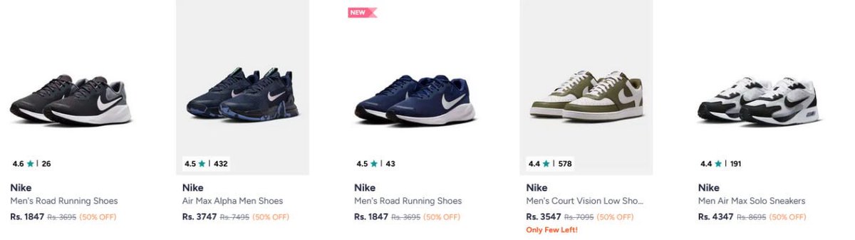 nike shoes on myntra
