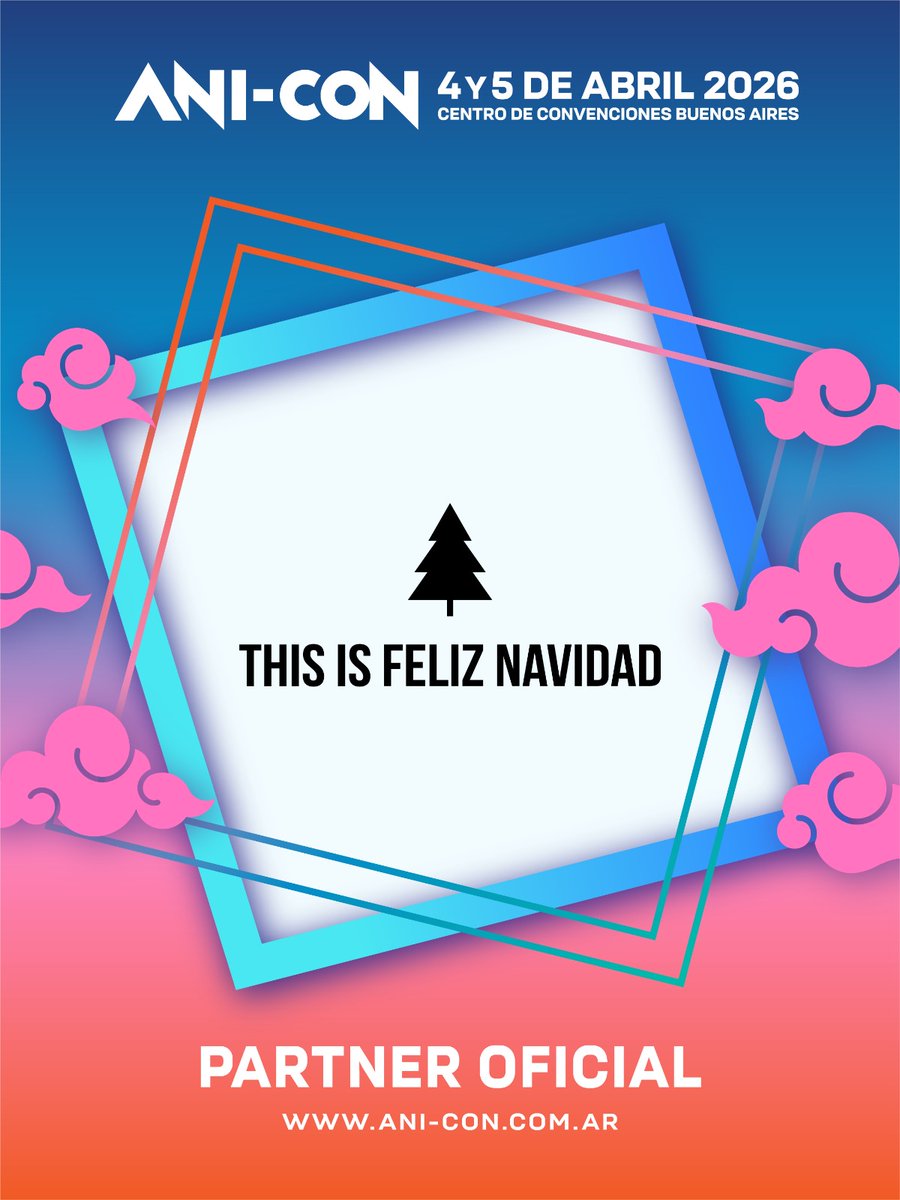 aniconoficial's tweet photo. ✨ ¡TIFN x ANI-CON 2026! ✨
#thisisfeliznavidad dice presente en Ani-Con 2026 y ya sabemos lo que eso significa: prendas increíbles, mucha onda y stock que vuela. 🚀👕
#AniCon #TIFN #SponsorOficial https://t.co/Et5e8BeEnA