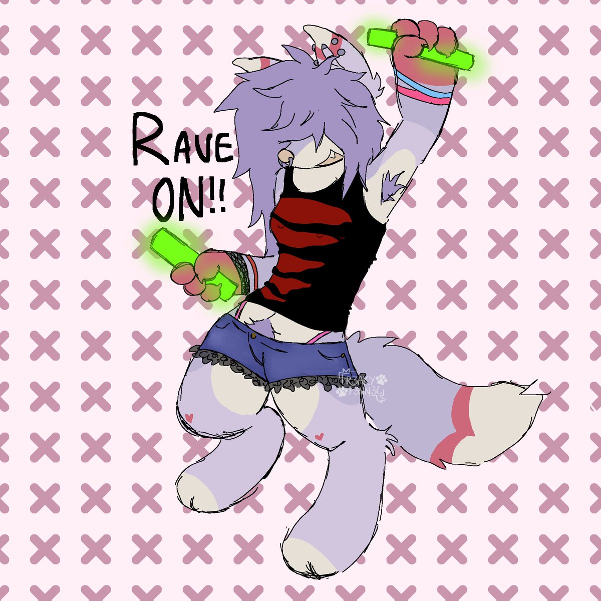 xFreakyFennecx's tweet photo. Last of the rave ych I did ‼️ https://t.co/KJJdw85Zzy