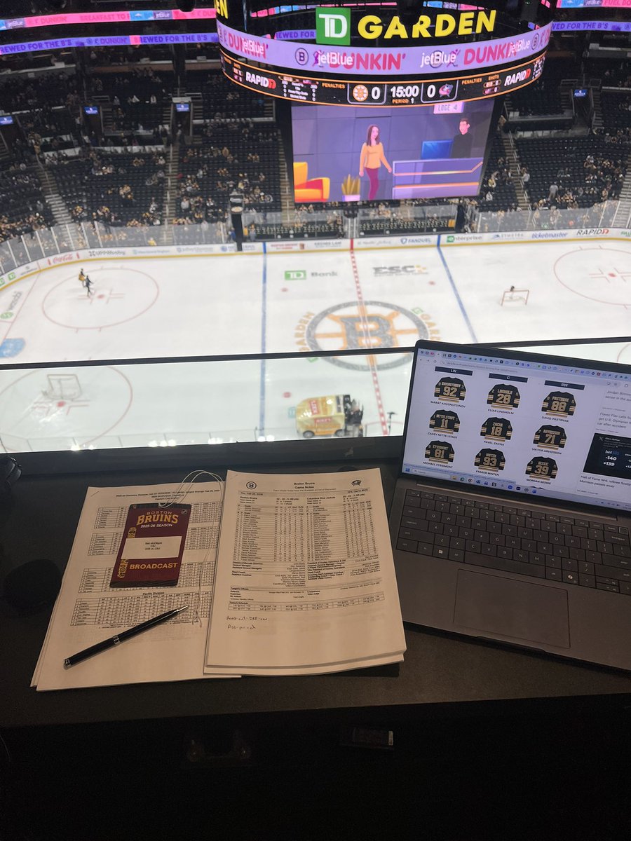BobbyMacSports's tweet image. Back in the booth and ready to go in Boston! @BlueJacketsNHL vs. @NHLBruins 7 PM ET face-off on @971thefan and the #CBJ Radio Network.