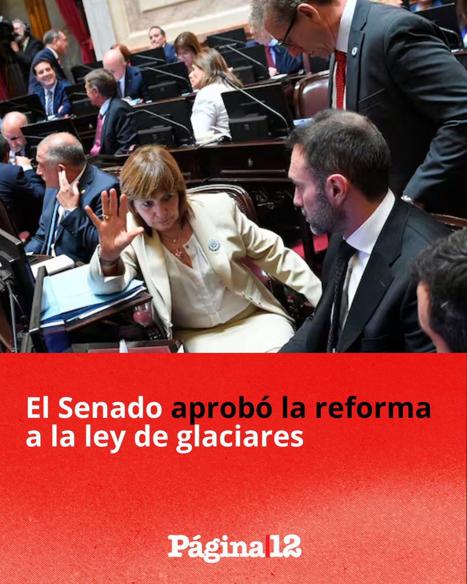 [AHORA] En medio de protestas de organizaciones ambientalistas, el Gobierno logró aprobar la modificación que habilita la minería en áreas periglaciares pagina12.com.ar/2026/02/26/jav…