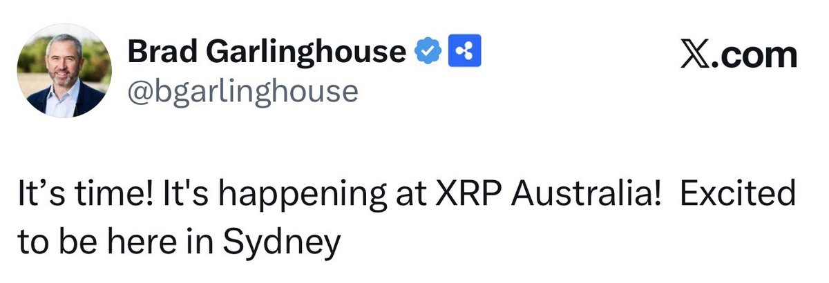 🚨BREAKING: CEO of <a href="/Ripple/">Ripple</a> - Brad Garlinghouse is in Sydney at #XRP-Australia! 🇦🇺