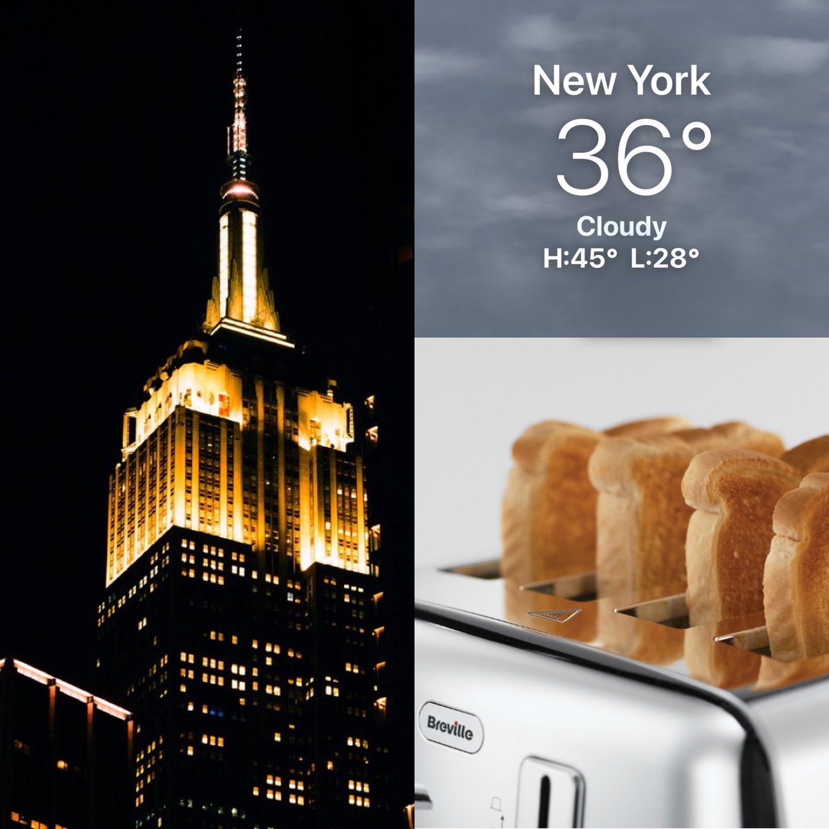 CorinnePulitzer's tweet image. Sunset was at 5:44PM &amp;amp; #NYers are navigating the melting snow with temps expected in the 40s tomorrow. The @EmpireStateBldg  is lit in Signature White as #BreadLovers celebrate #NationalToastDsy🥪🍞 @NationalDayCal @NY1weather @HeyWhatDay @DiningGuide2Day