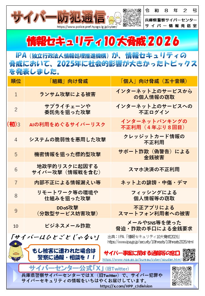 兵庫県警察サイバーセンター tweet media