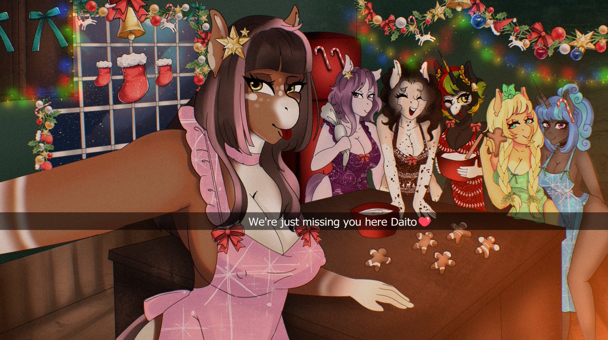 Inconfortable1's tweet photo. Girls' Christmas fun 🎁🍪 commission for @DaitoPoni 

#mlpart #SFW_illustration #r34 #commissionart https://t.co/1fF2FSdS1O