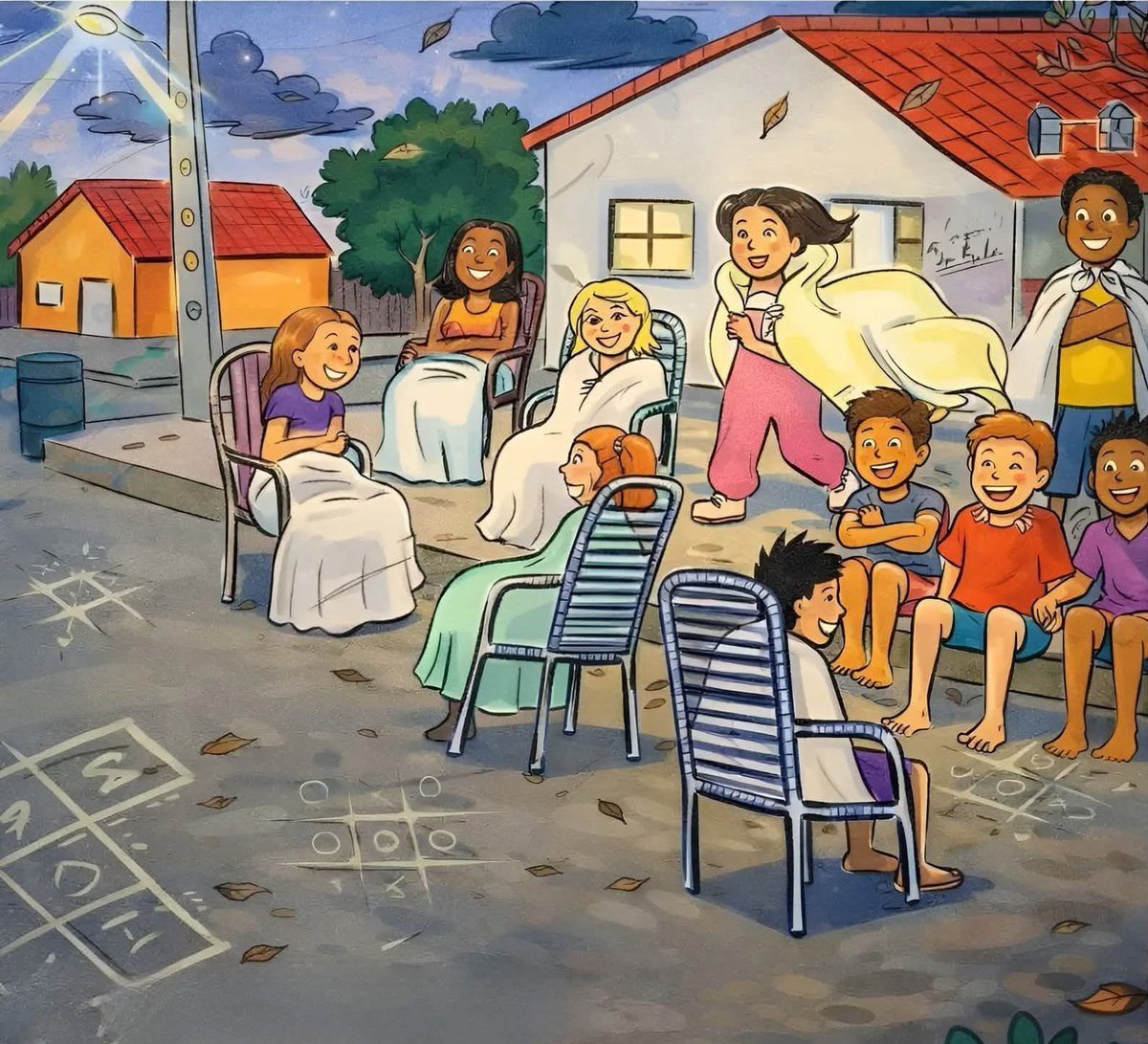 Aquela geração que ficava até tarde na porta de casa conversando. Sem celular, sem medo, sem preocupações.