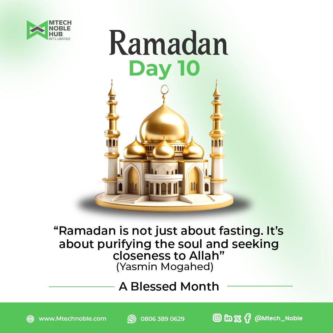 MtechNoble's tweet photo. Ramadan reminds us fasting isn’t just about food — it’s about purifying the heart and growing closer to Allah. 

#Ramadan #RamadanDay10 #RamadanReflections #Faith #CloserToAllah https://t.co/7Vofs5NYjR
