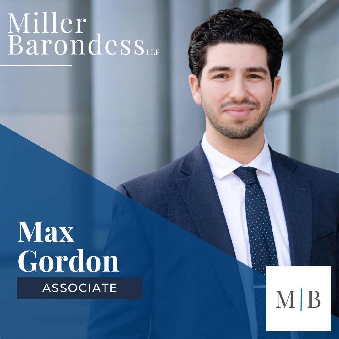 MillerBarondess's tweet image. 𝐌𝐢𝐥𝐥𝐞𝐫 𝐁𝐚𝐫𝐨𝐧𝐝𝐞𝐬𝐬 𝐢𝐬 𝐩𝐥𝐞𝐚𝐬𝐞𝐝 𝐭𝐨 𝐰𝐞𝐥𝐜𝐨𝐦𝐞 𝐌𝐚𝐱 𝐆𝐨𝐫𝐝𝐨𝐧!

Max earned his J.D. from UCLA School of Law &amp;amp; a B.A. from UC Santa Barbara. He is admitted to practice in California.

#welcometotheteam #litigators #triallawyers #appellatelaw #TeamMB
