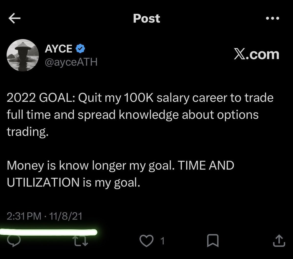 ayceATH's tweet photo. Nobody believed me in 2021 when I was proudly making $50 - $100 every other day. 

Today and yesterday, I hit back to back $20k+ days. 

This won’t “change my life” but it damn sure we’ll make a difference 

If you’re reading my post, understand this:

Some of the most interesting plants grow in the shade 🌱

This means that even without the recognition or the attention you aren’t getting… you keep going. Move with intent and purpose and never for the “clout”.