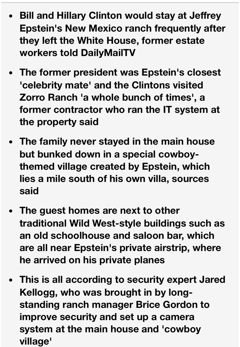 Strange…

The guy running Zorro Ranch IT system said Clintons vacationed there annually

Wonder if they sued him for defamation…or if he’s committed suicide 🤔