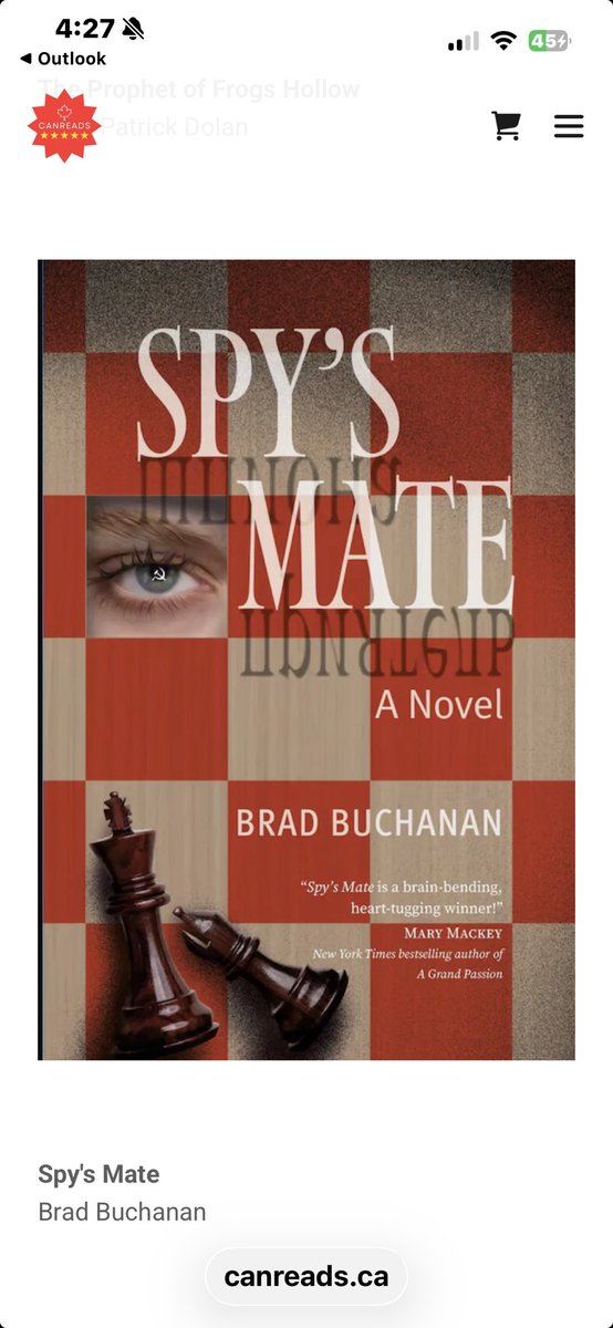 bradthechimera's tweet photo. Happy and excited to say that SPY’S MATE is a finalist in the 2026 CANREADS book awards in the Mystery/Suspense category! Can’t wait to go to the awards ceremony in Toronto. https://t.co/6lLn8HRyPC