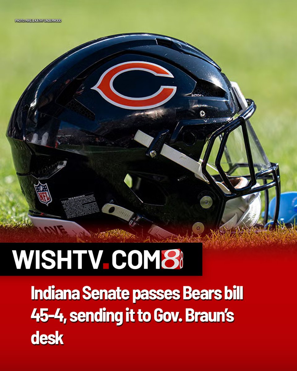 BREAKING | Indiana's bid to host the Chicago Bears is at the goal line after the Senate passed the Bears bill with a vote of 45 - 4.

<a href="/GarrettBNews/">Garrett Bergquist</a> has the details: tinyurl.com/2ny2hrzt