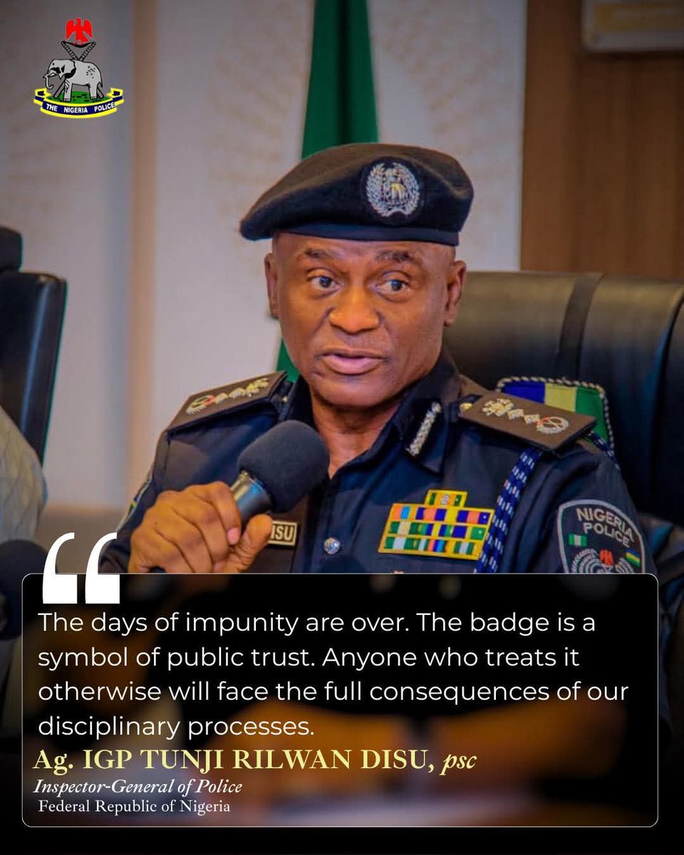 AdamawaPoliceNG's tweet photo. Days of Impunity are over - Ag. IGP Tunji Rilwan Disu. https://t.co/bRpT5WZBVI