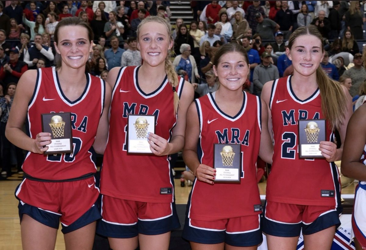 mragirlshoops's tweet photo. Following MRA’s Overall State Championship Game victory, four Lady Patriots were named to the All-Tournament Team in recognition of their outstanding performances.
Pictured L-R: Annie Toler, Presley Hughes, Anna Kate Woodward, Anna Morgan Anderson.
Congratulations! https://t.co/tGGwwPNu2U