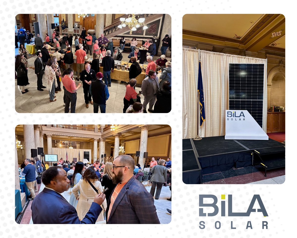 BilaSolar's tweet image. At the Indiana Renewable Energy Day, we shared how we transformed a former pharmaceutical site in Indianapolis into a solar factory producing 1,000 panels a day.
Want to see the tech behind the transition? Contact us for a tour: info@bilasolar.com.

#RenewableIN26 #MadeInIndiana