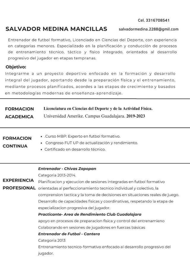Fernand68436878's tweet photo. My friend Salvador Medina Mancillas is looking for new job opportunities as a Sports Coach, especially in youth soccer.

He has experience as:
⚽ Soccer Coach Assistant in the youth academy of Club Deportivo Guadalajara.
⚽ Soccer Coach for children born in 2013–2014 at the https://t.co/yHJk36TXKo