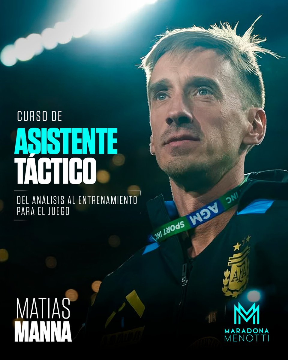 Anunciamos el lanzamiento del curso Asistente Táctico: Del análisis al entrenamiento para el juego, dictado por Matías Manna.

Propuesta académica pensada para transformar el análisis en herramientas concretas de entrenamiento.

▶️Toda la información en: maradonamenotti.ar/curso-de-asist….