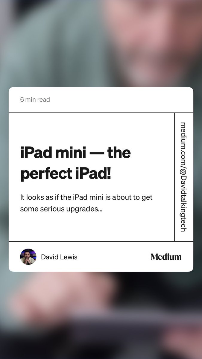 Dtalkingtech's tweet photo. “iPad mini — the perfect iPad!” by David Lewis https://t.co/lfBlBzNy72 https://t.co/9fhkhharIo