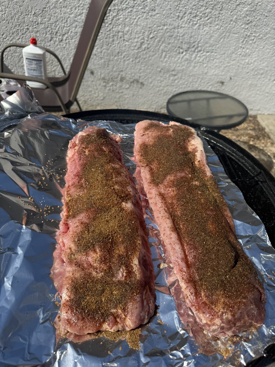 Ribs on the smoker! I’m eating good tonight!