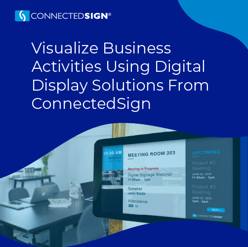 ConnectedSign's tweet image. Visualize business activities using digital display solutions from ConnectedSign

Production schedule
HR announcements 
Team building
Safety alerts
KPI &amp;amp; Metric Data dashboards
and more!

#connectedsign #digitalsigns #TailoredForYou #EnhanceYourBusiness