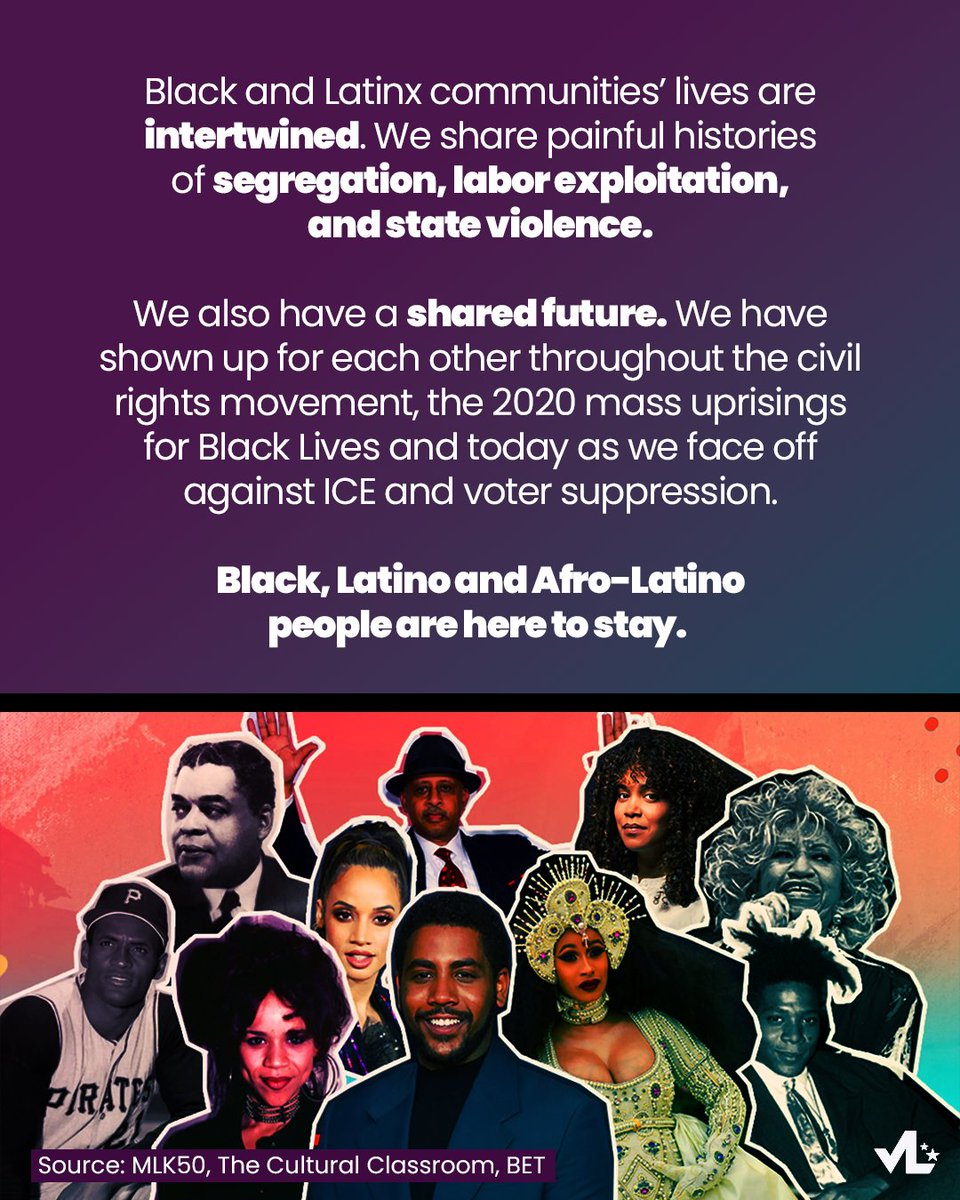 History shows that when Black and Latino communities build together, change follows. Black history is intertwined with Latino history and our communities belong. #BlackHistoryMonth