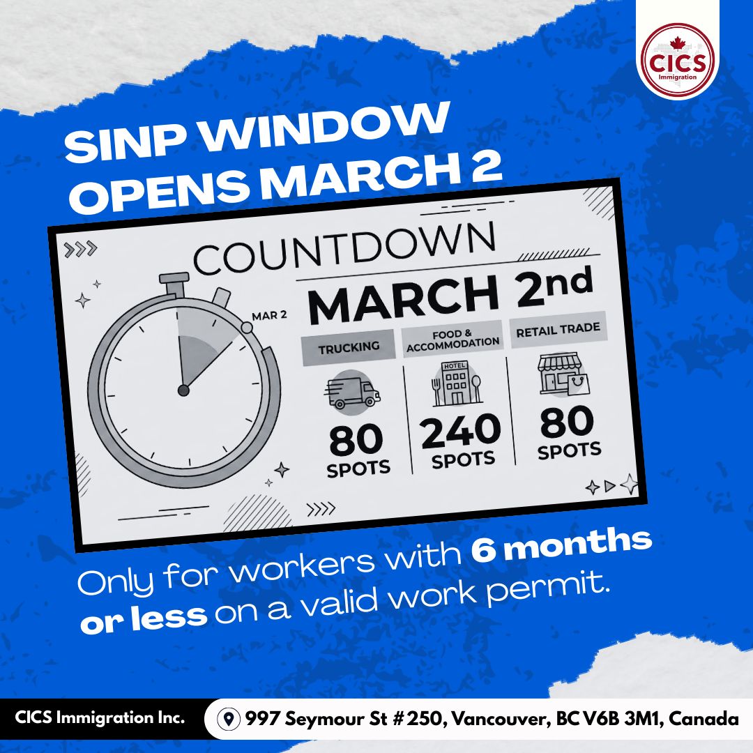 Important eligibility condition:
Only workers with six months or less remaining on a valid work permit can apply under this window.

This intake is designed to support current employees at risk of losing status if not nominated in time.

#SINP #SaskatchewanImmigration