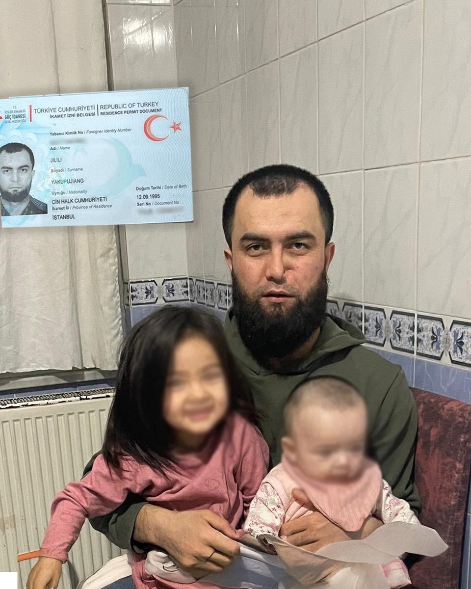 dailyislamist's tweet photo. 🔴 Türkiye’de ikamet izni bulunan Doğu Türkistanlı Uygur muhacir Yakup Celik, 24 Şubat sabahı İstanbul’daki evinden gözaltına alındı.

Evli ve üç çocuk babası Celil’in sabah erken saatlerde evine gelen görevliler tarafından alındığı ancak ailesine herhangi bir gerekçe sunulmadığı belirtildi.

Celilin eşi ve avukatından alınan bilgiye göre yarın Geri Gönderme Merkezi’ne sevk edilecek.

Ailesi Çin’e olası bir iade işleminden endişe duyuyor ve yetkililerden yardım istiyor.