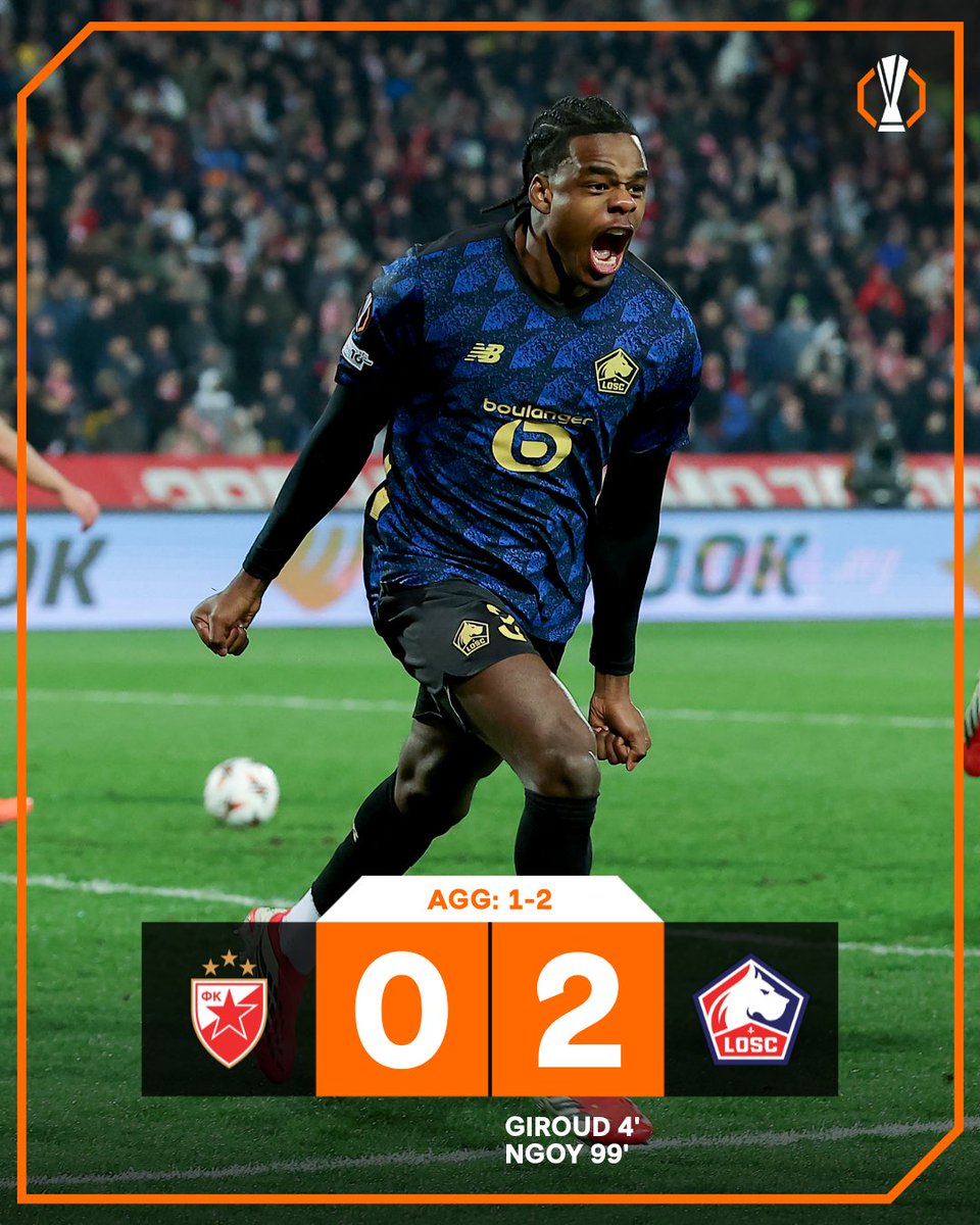 EuropaLeague's tweet photo. Lille progress after an away win in Belgrade 😤

#UEL https://t.co/0Cfv4ssUf5
